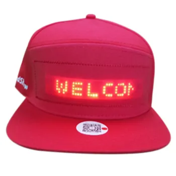 

Mobile Phone Support App Led Hat Glowing Wireless Sending Word Scroll Bluetooth Flexible Screen Led Hat Screen