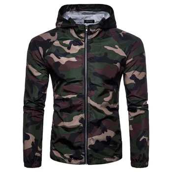 

Casual Military Hooded Jackets Men Autumn Spring Man Jackets Slim Camouflage Zipper Outerwear Coats Punk Street Chaqueta Hombre