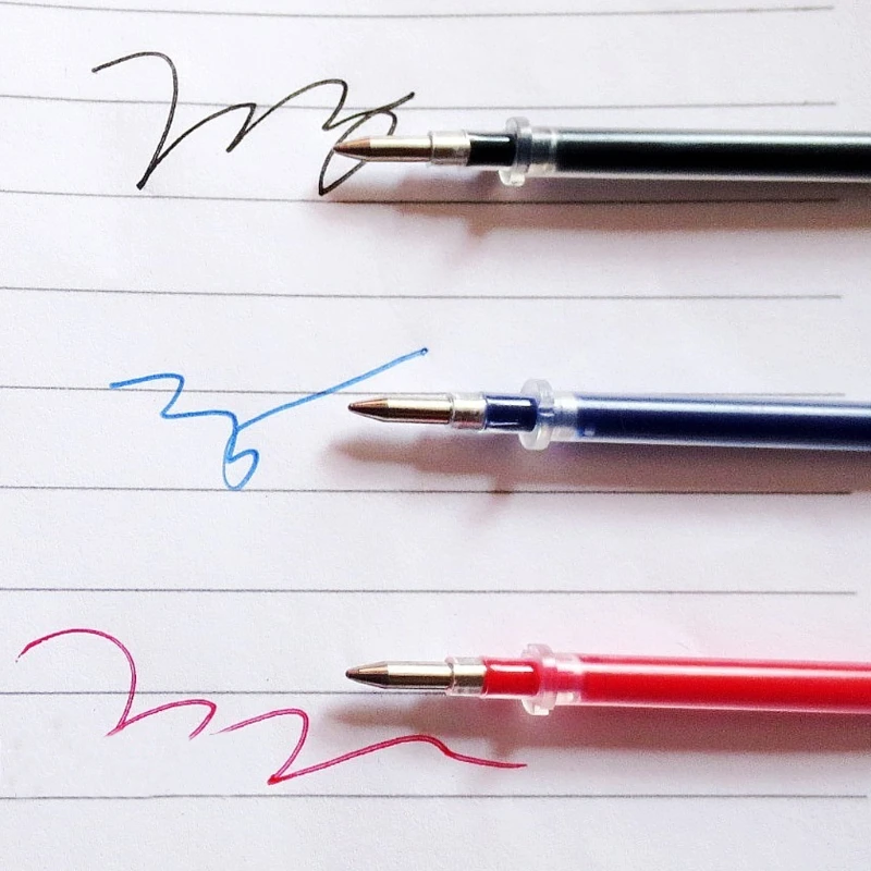 10 шт 0,5 мм гелевые чернила Шариковая ручка заправка черный синий красный канцелярские принадлежности