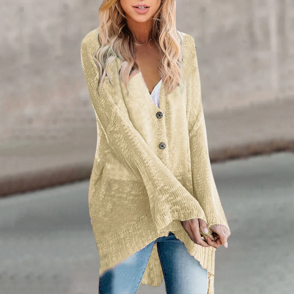 

Laamei Women Autumn Sweaters Coats Knit Loose Long Cardigans Flare Sleeve Slim Sexy Sweater Casual Outwear Femme Streetwear