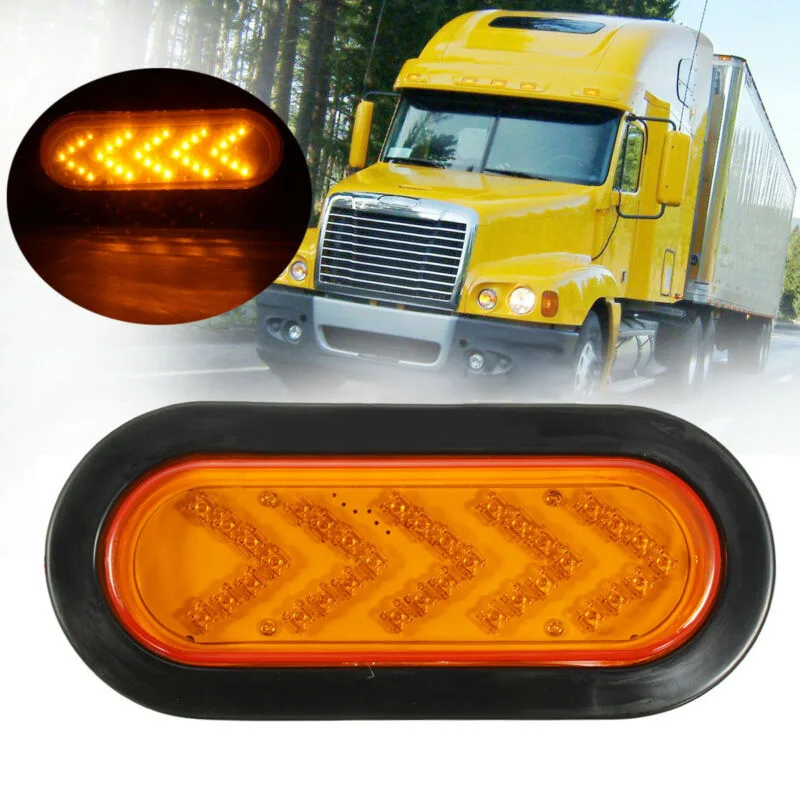 

Car Turn Signal Light Stop Tail Arrow Trailer Amber Oval 35 LED Luminous Beam