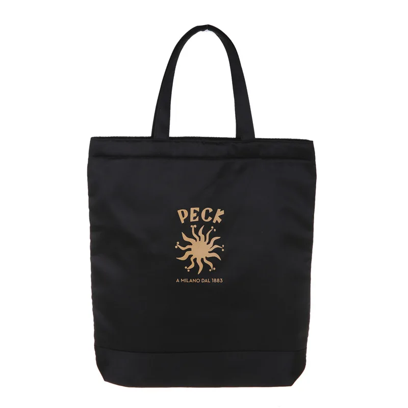 black super big capacity supermarket shopping tote bag portable large draw string closure trolley shop shoulder S10 | Багаж и сумки