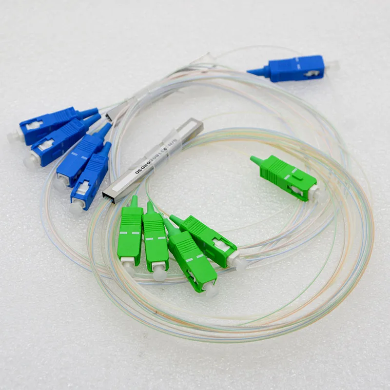 10pcs New Mini PLC Fiber Optical Splitter SC/UPC/APC1:4 Single Mode 1260~1650nm Optical Fiber Splitter Special Wholesale