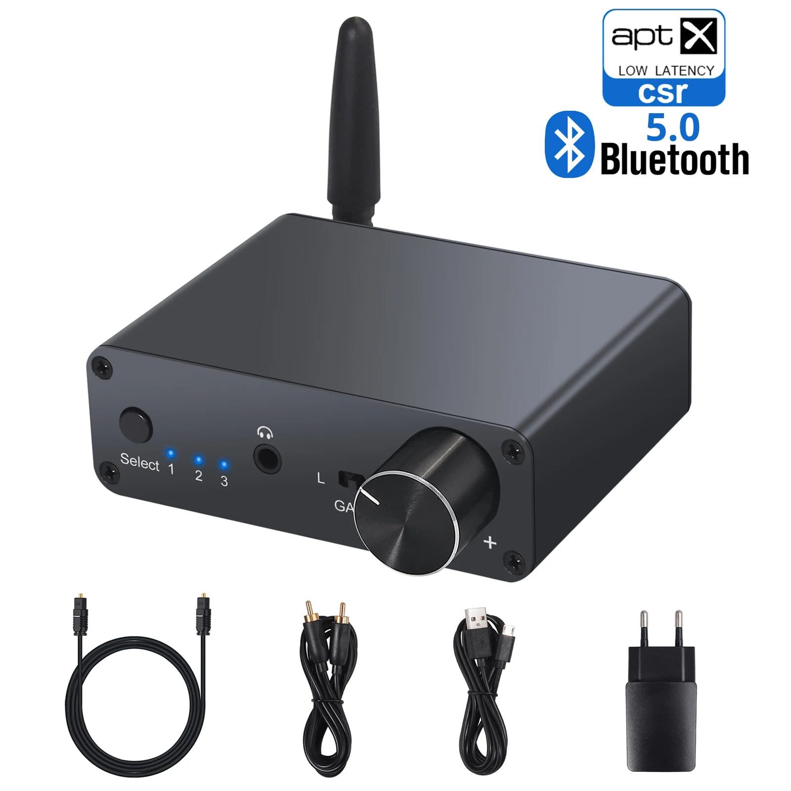 Prozor 192kHz Bluetooth DAC Converter With Headphone Amplifier 3 5mm Audio Adapter For APT X AAC SBC Digital to Analog Converter