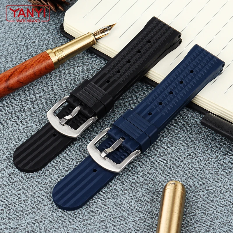 Enhanced Fluororubber Dustproof Sport Watch Strap - Available in 20mm & 22mm Sizes
