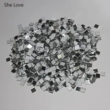She Love, 100 шт./лот, мини квадратная стеклянная зеркальная мозаика, 2x2 см, для рукоделия, товары для домашнего творчества, украшения дома