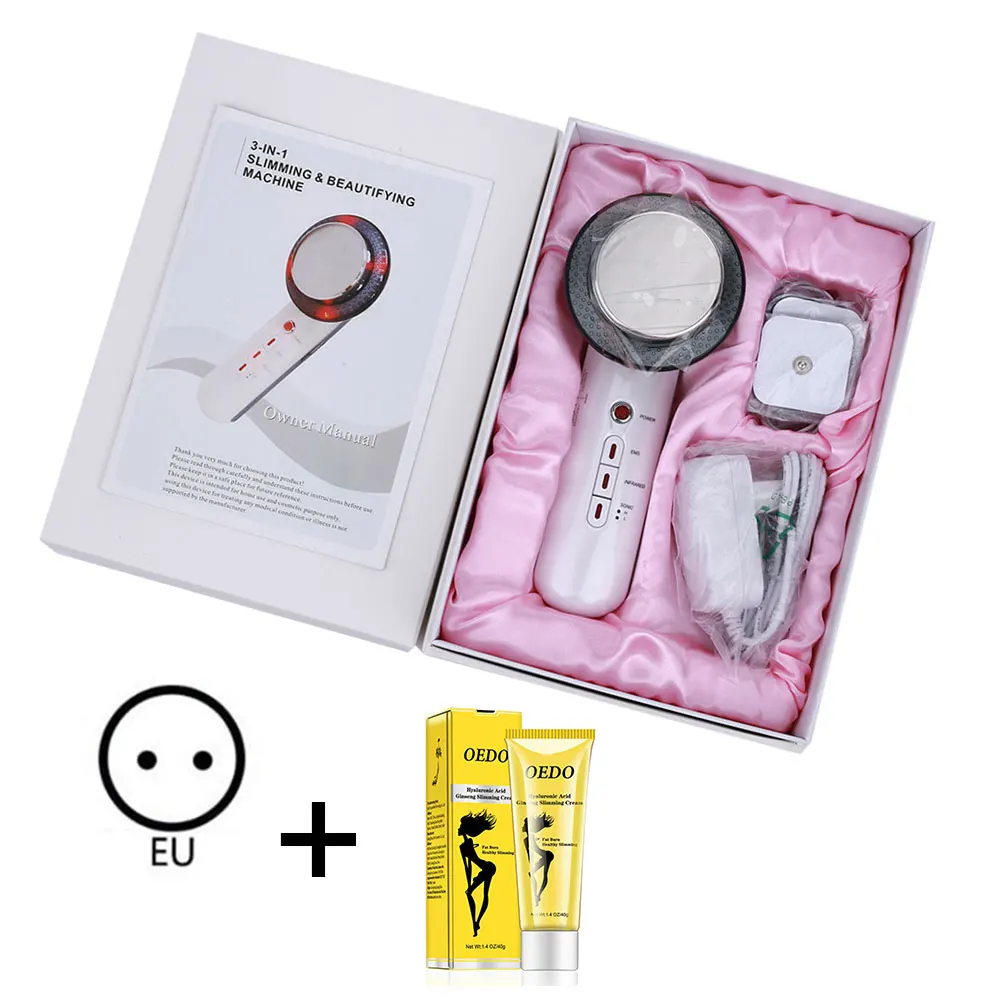 

Face Lifting Tool 3 in 1 EMS Infrared Ultrasonic Body Massager Device Ultrasound Slimming Fat Burner Cavitation Beauty Machine