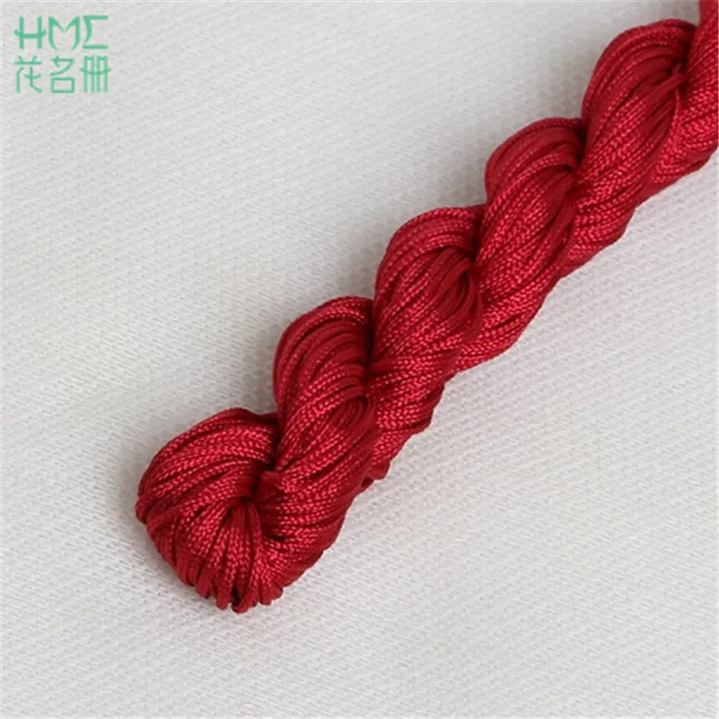 Dark Red Высококачественная нейлоновая бусина ювелирный шнурок резьба китайский узел макраме трещотка 1 мм* 24 м веревка для DIY модный браслет плетеная веревка - Цвет: Dark Red