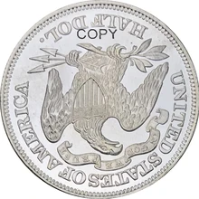 Соединенные Штаты Америки 1867 полдоллара сидя свободой в Боге мы доверяем медная Посеребренная копии монет