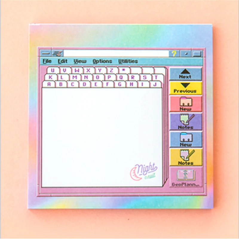 Gradient color 10 упак./лот милый розовый компьютер Стиль блокнот для девочек бумаги для заметок на клейкой основе Портативный слово блокнот Симпатичные Блокнот - Цвет: Gradient color