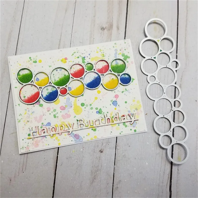 

Naifumodo Bubble Border Dies Circle Background Metal Cutting Dies for Card Making Scrapbooking Embossing Cuts Stencil Craft Dies