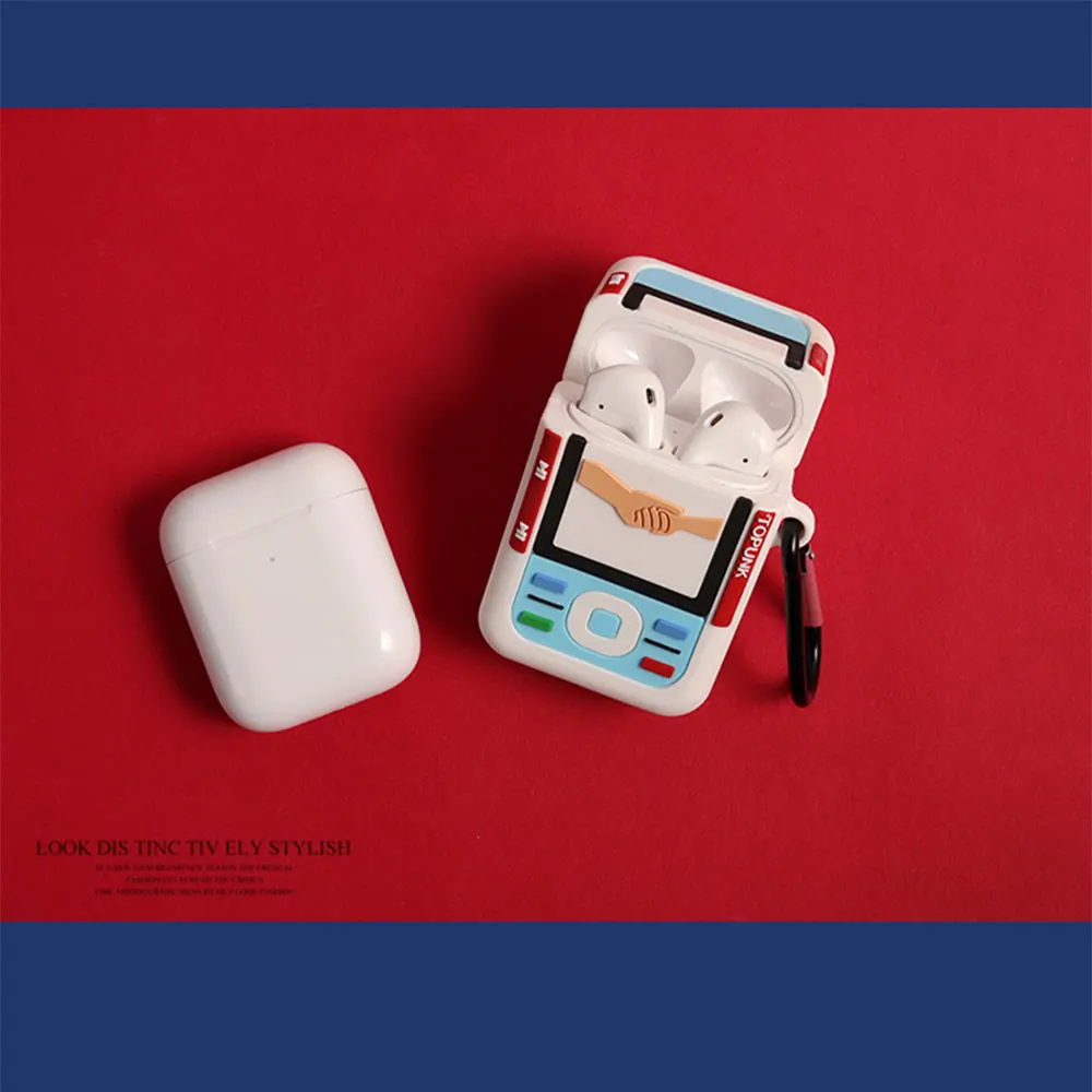 3D Классический ретро мобильный моделирование телефонов ударопрочный чехол для наушников Apple Airpods 1/2 силиконовый защитный чехол для наушников
