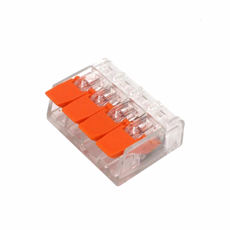 Белый Провод соединитель Электрический кабель светодиодные полосы Conectors мини клетка Весна Универсальный компактный Быстрый проводки проводники нажимной терминал - Цвет: Белый