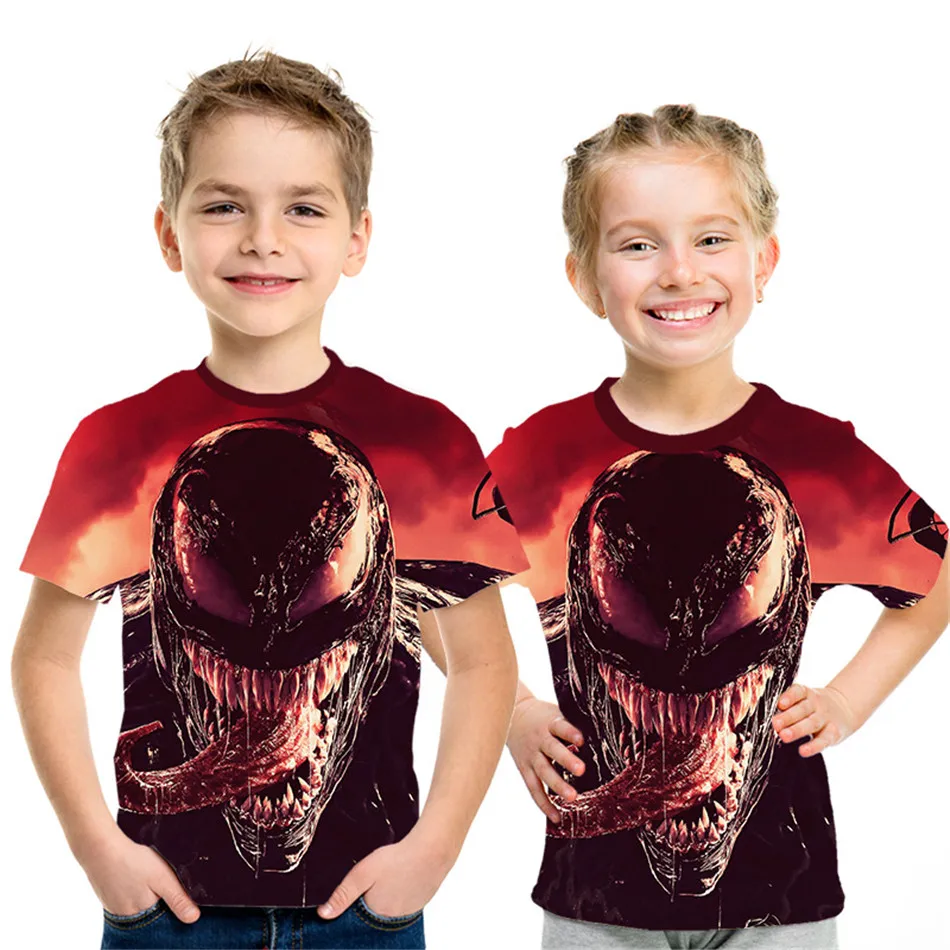 Коллекция года, летняя детская футболка с рисунком аниме «фильм 3D» Venom Дэдпул паук, футболка с принтом черепа для мальчиков и девочек Детские футболки, топы, От 4 до 12 лет - Цвет: picture show NT-1199