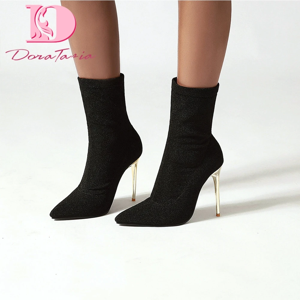 

doratasia new arrivals 2020 plus size 34-48 pointed toe ankle boots woman shoes super high heels shoes women boots