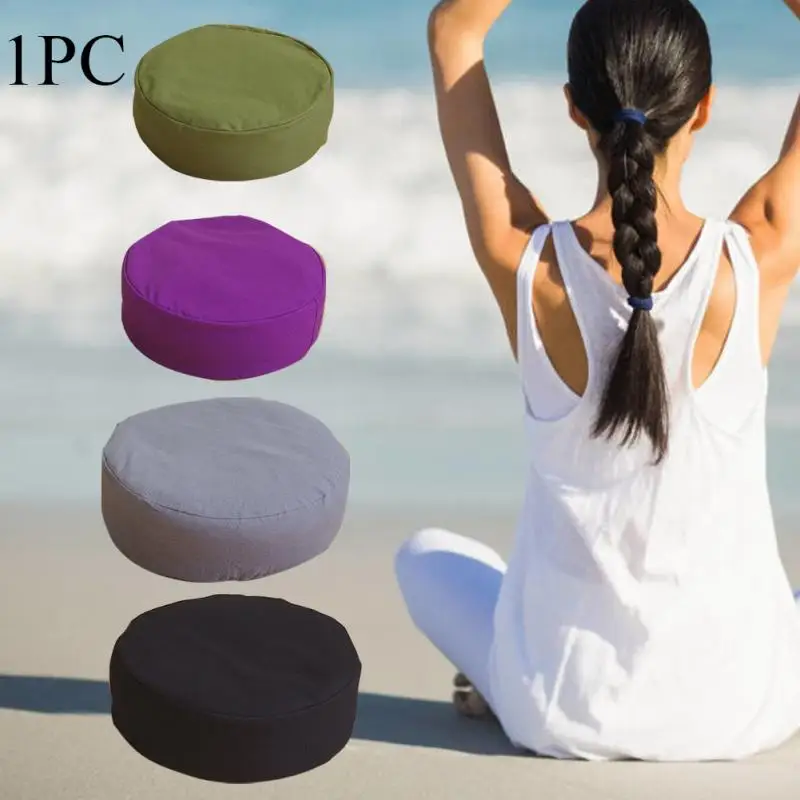 

Yoga Meditation Cushion With Buckwheat Round Pillow Cushion Home Zippered Chair Mat Soft 4 Colors