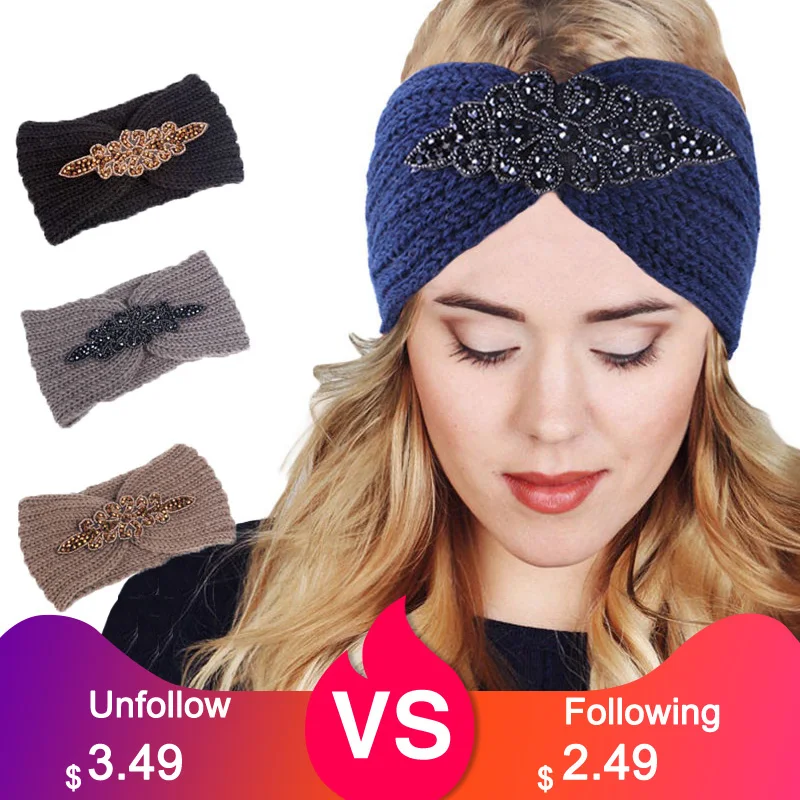 

Winter Ear Warmer Headband Women Fashion Elastic Wool Knitted Headband Head Wrap Hairband Girl Elegant Hair Band Accessories New