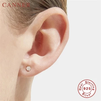 

Minimalist Cute Zircon 925 Sterling Silver Stud Earrings for Women Simple Personality Geometric Studs Earings Fashion Jewelry