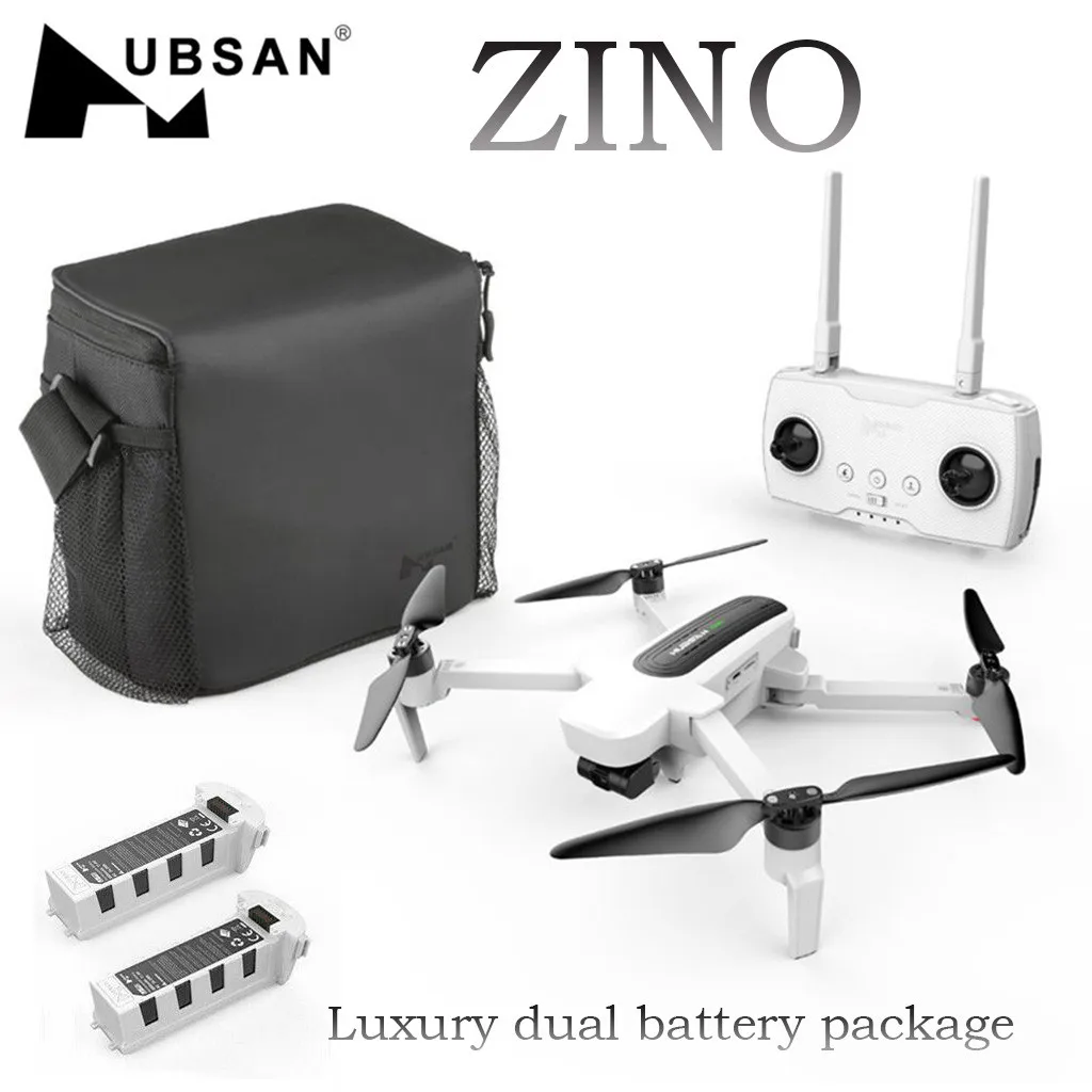 Квадрокоптер Hubsan Zino H117S Дрон с камерой 4K GPS Wi-Fi FPV + двойной аккумулятор для