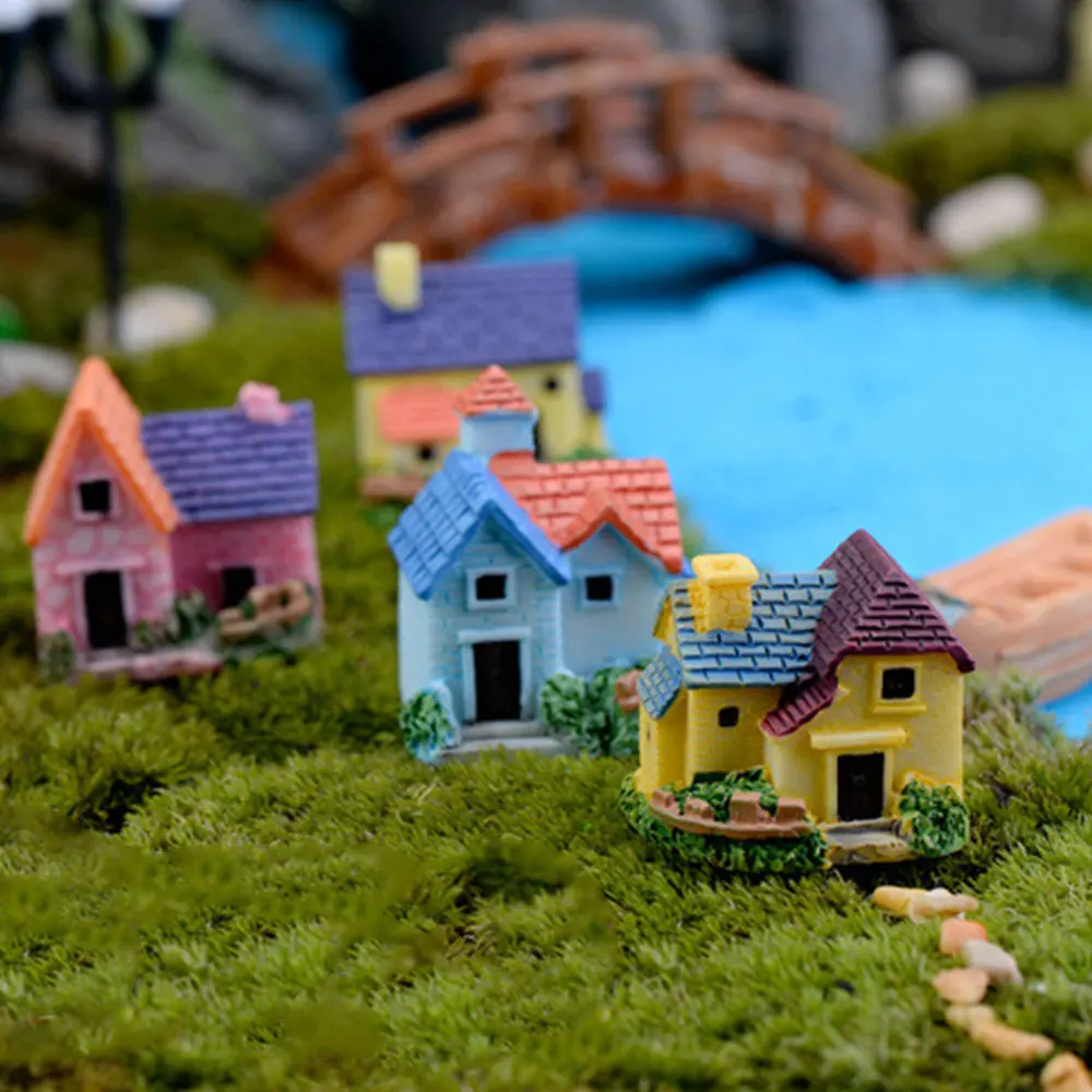

Villa Mini Landscape Garden Home Ornament Cute Outdoor Accessory Miniature Micro Decoration Min. House for Gadget