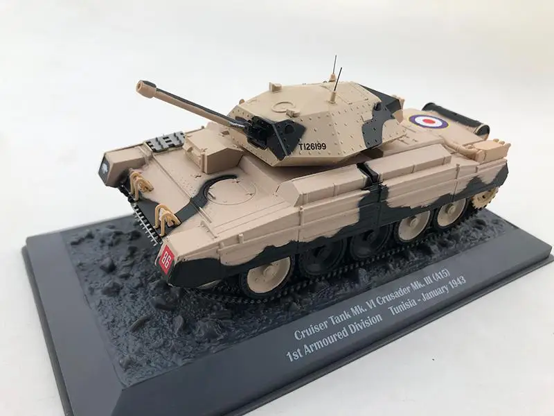 WWII TUNISIA CRUISER TANK MK VI CRUSADER MK III A15 1/43 литье под давлением модель танк