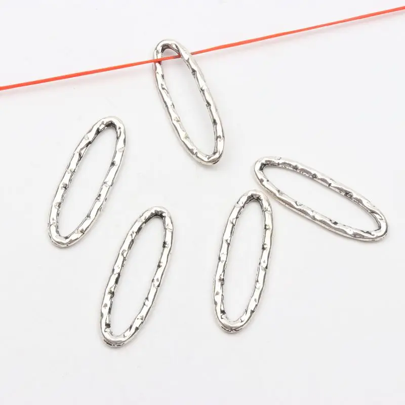 10Sets Antik Silber Ellipse Streifen Form Haken Haken Connector Für Schmuck Machen Finden Charme Halskette Armbänder Großhandel – Detail 1