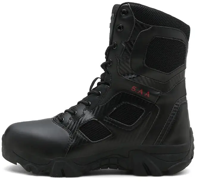 Мужская Уличная походная обувь; водонепроницаемые дышащие тактические армейские сапоги; мужские кроссовки для тренировок в пустыне; нескользящая Треккинговая обувь - Цвет: black