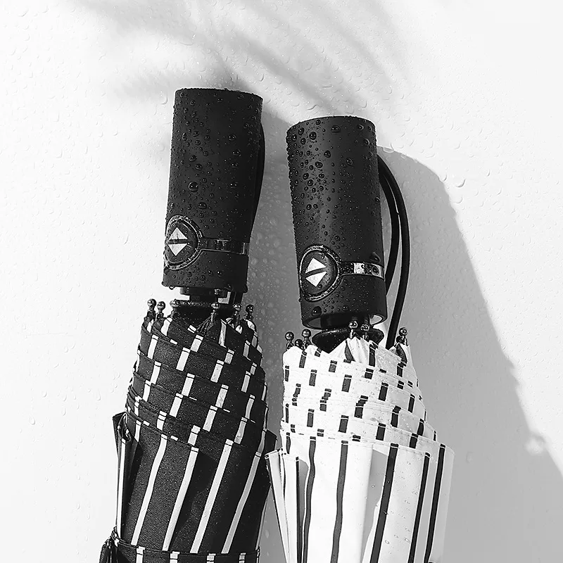 

Men Business Umbrella Fully Automatic Folding Umbrella Ten Bone Extra-large Reinforced All-Weather Umbrella Double Vinyl Sun-res