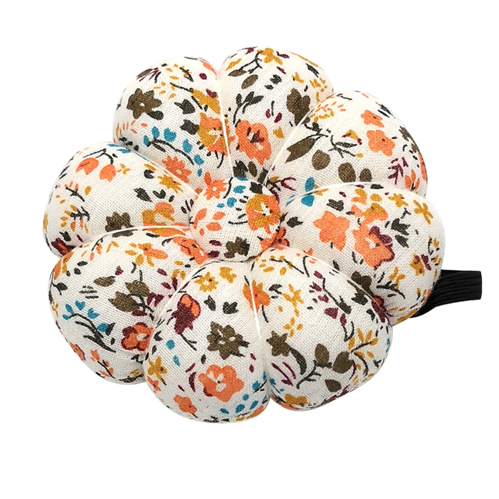Cute Fabric Pumpkin Shape Holder Pin Cushions with elastic wrist band Wearable Needle Pincushion For Sewing Quilting Pin Holder