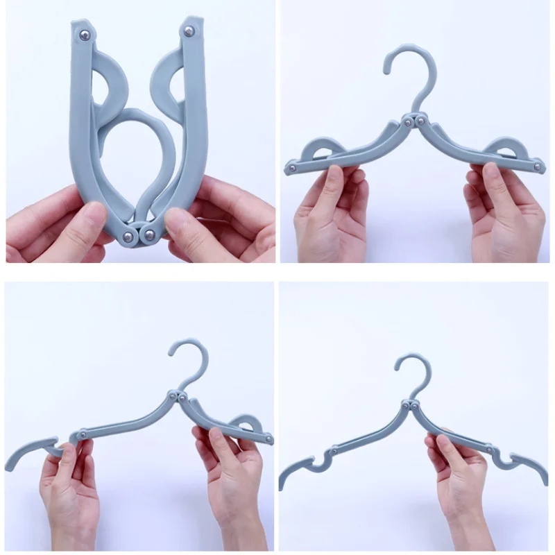 

Folding Clothes Hanger Non-slip Plastic Clothes Holder Rack Foldable Laundry Storage Home Organizer Travel Clothes Drying Rack