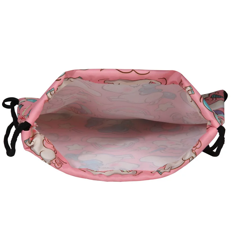 Модный шнурок сумка 3D печати Единорог Mochila Feminina рюкзак на шнурке Для женщин повседневные Повседневное девушки распылитель ранцевого типа для с