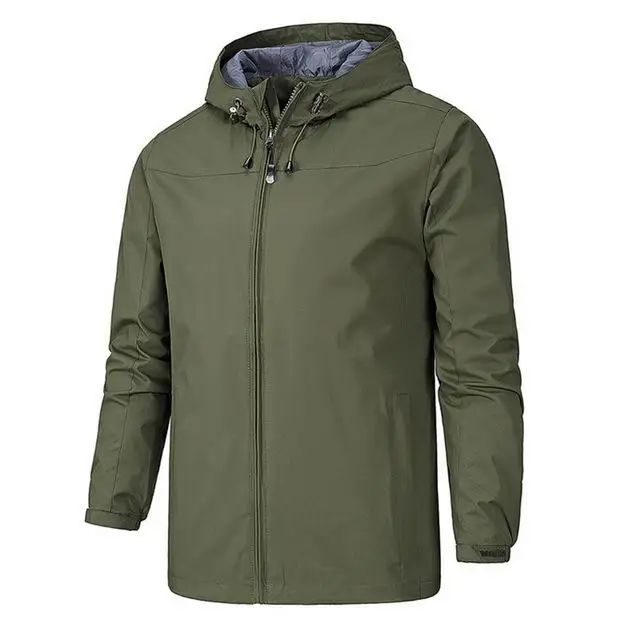army green Мужские весенне-осенние ветрозащитные водонепроницаемые тонкие куртки на открытом воздухе, походная куртка для альпинизма, рыбалки, ветровка, спортивные толстовки - Цвет: army green