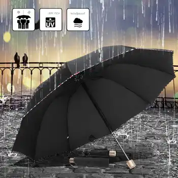 

Folding Rain Umbrella Long Handle Umbrella Fits 2-3 People High Quality Windproof Waterproof Ultraviolet-proof Anti-sunburn