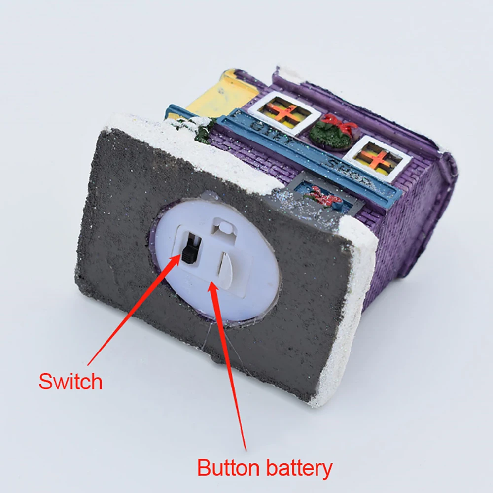 Рождественский орнамент, красочный светодиодный светильник, снежный домик, деревенские дома, городок, Новогоднее украшение, батарея, яркое украшение, фестиваль