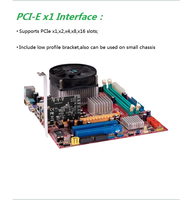 IOCREST PCIe 3,0 Gen3 x1 на 2 порта SATAIII 6 ГБ/сек. контроллер карты расширения можно подключить 2 sata ssd