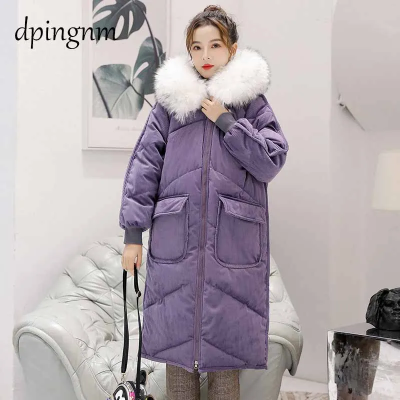 purple Горячая Распродажа хлопковых однотонных длинных пальто на молнии с длинными карманами НОВАЯ тонкая парка стеганая куртка зимняя Толстая теплая ветровка - Цвет: purple