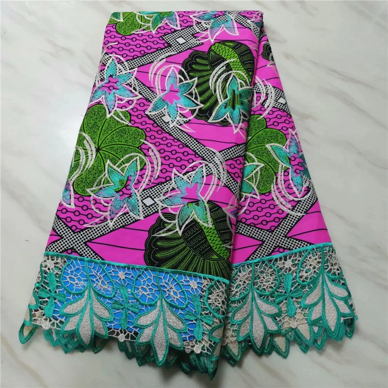 Дизайн батик ткань с кружевом высокого качества вышитые африканские воск кружевная ткань в нигерийском стиле гипюр воск кружева 6 ярдов для платья