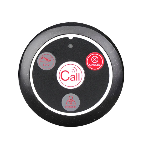 Ресторан пейджер Беспроводная система вызова Голосовой отчет хост приемника+ 1 часы приемник+ 10 передатчик вызова кнопка T117 - Цвет: Four Key-Black