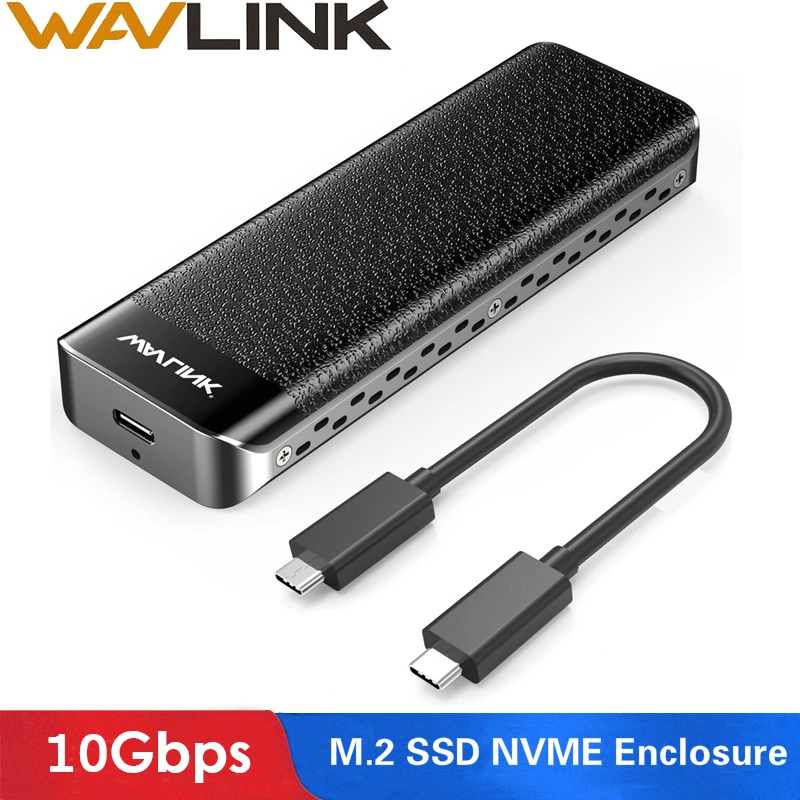

Wavlink USB-C M.2 NVMe Enclosure Up 10Gbps USB 3.1 Gen 2 SSD Case M-Key NVMe connector Type-C for 2230/2242/2260/2280mm SSD Disk