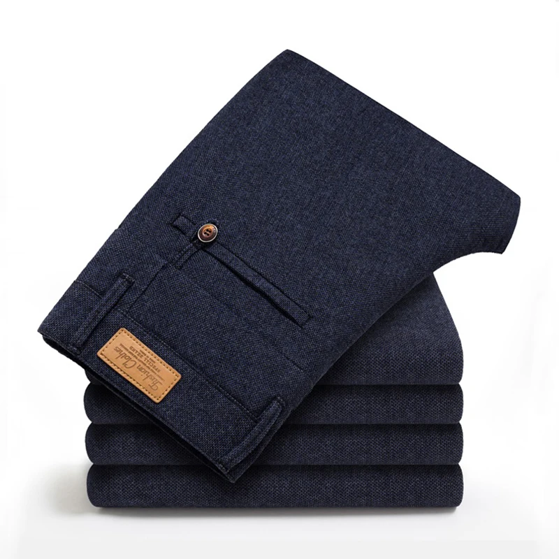 Casual Pants Spring and Autumn Men's Casual Pants Business Fashion Elastic Regular Fit Trousers Male