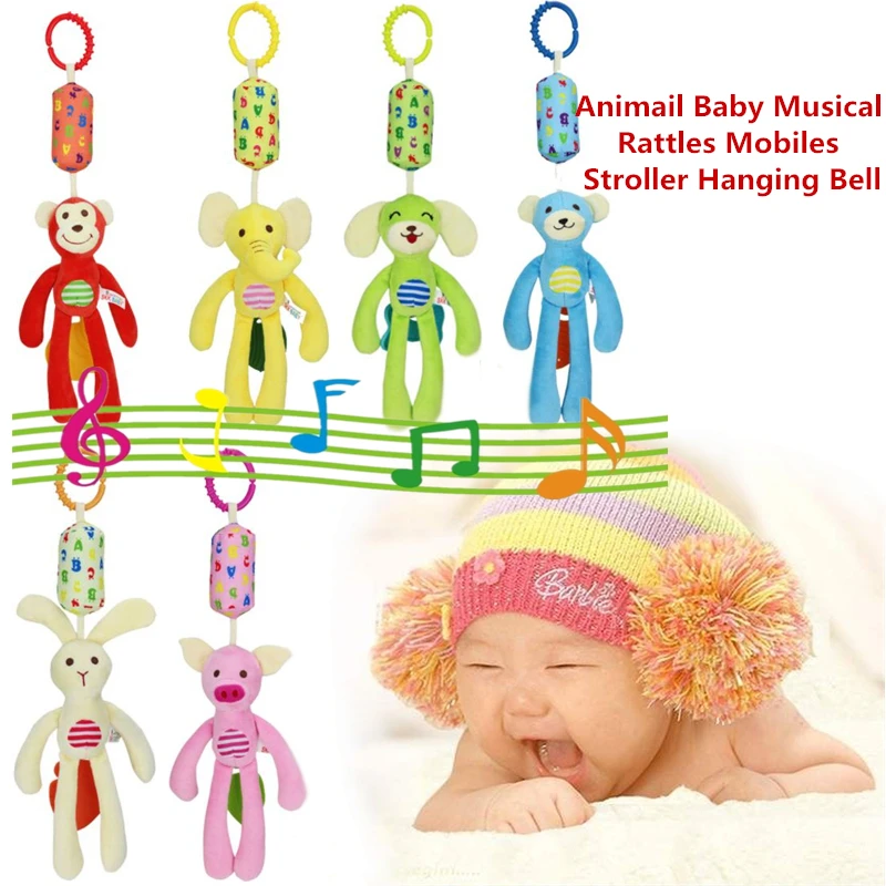 Baby животных Детские Wind Chime висячий колокольчик музыкальный мобиль погремушка Висячие Игрушки для колыбели сенсорные игрушки плюшевые