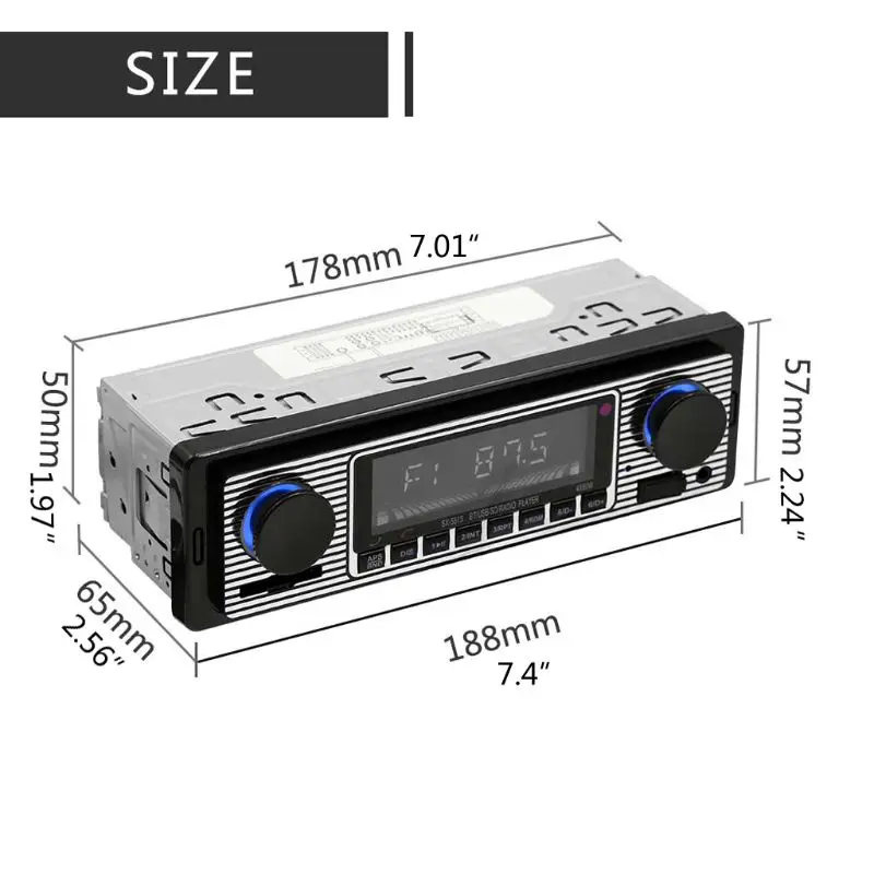 1 шт. автомобильный винтажный аудио Bluetooth MP3 плеер стерео FM Многофункциональный Авто приемник автомобильные аксессуары