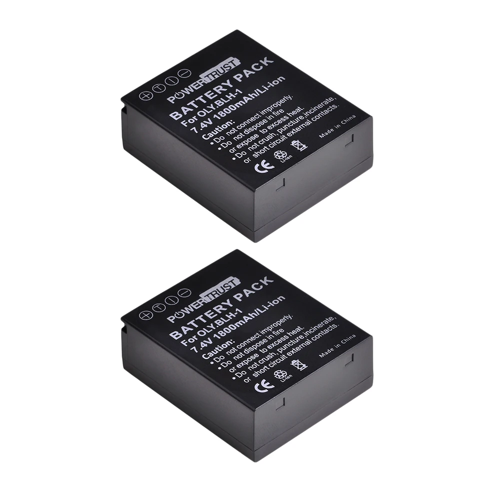 2 battery BLH-1 BLH1 BLH 1 Камера Батарея akku емкостью+ светодиодный USB зарядка для Olympus E-M1 Mark II EM1-2 EM1 камерa - Цвет: 2 battery