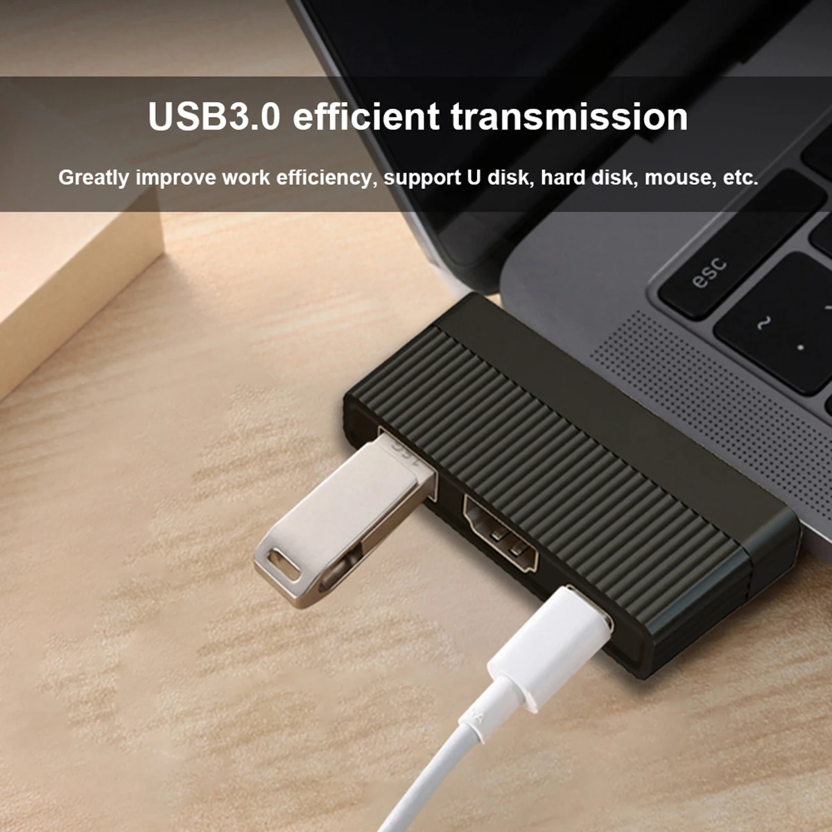 3 в 1 док-станция портативный type-C концентратор адаптер конвертер USB-C к HDMI USB3.0 PD выход данных для телефонов планшеты ноутбуки
