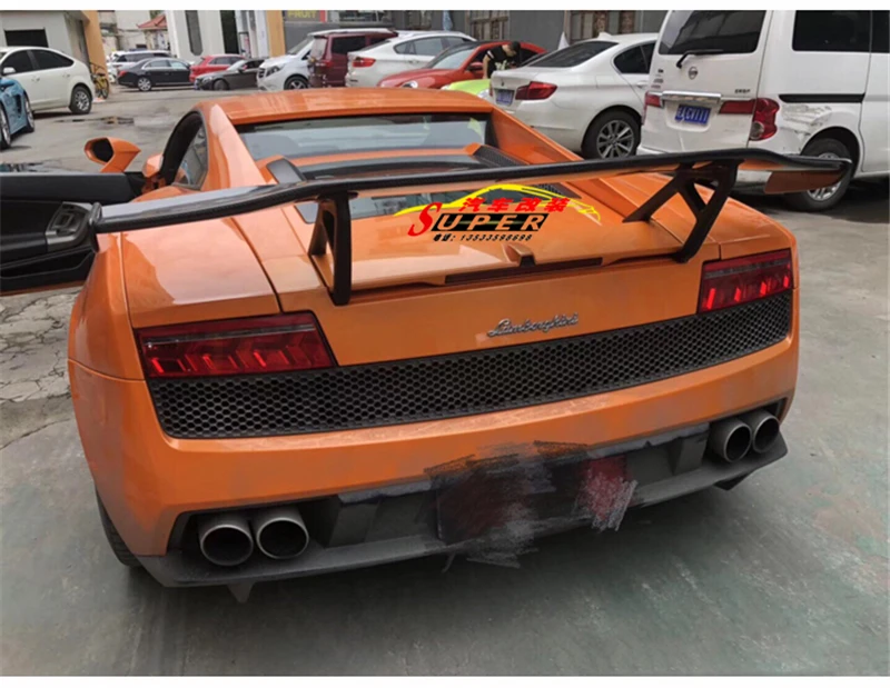 Используется для Lamborghini Gallardo LP550 560 спойлер 2004-13 год Настоящее углеродное волокно заднее крыло DMC стиль спойлер, аксессуары