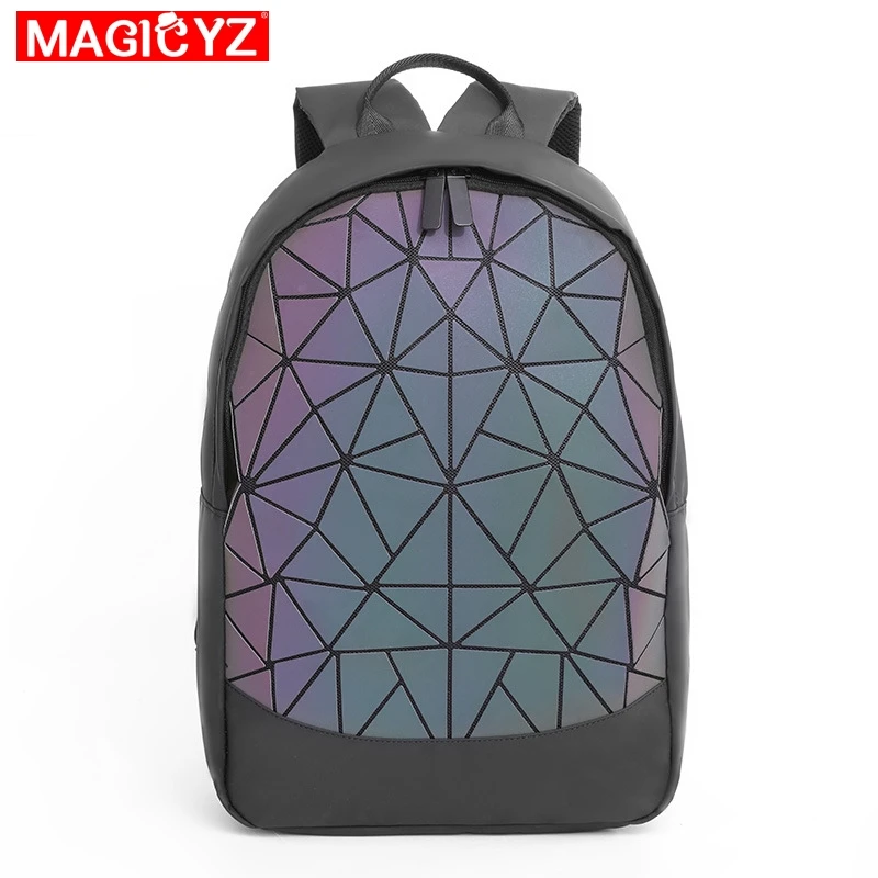  2019 New Large capacity Rucksack Women travel bag Luminous laser Daypack PVC Leather Backpacks Fema - 4000040833337