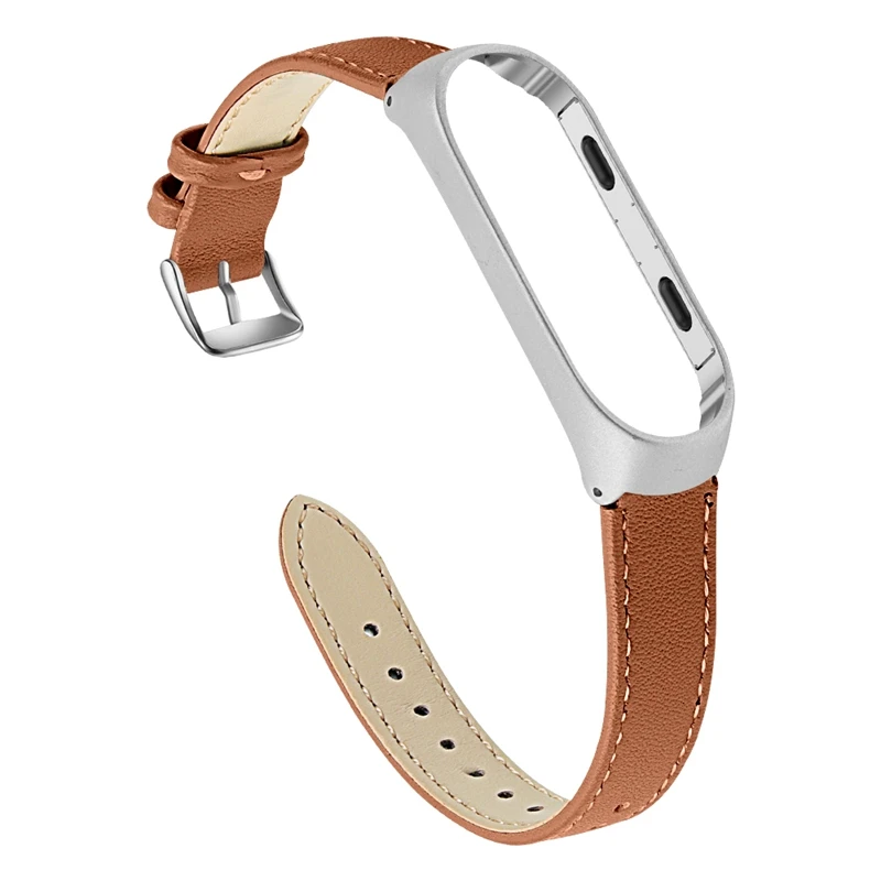 Joyozy Новая мода ремешок для часов бизнес легкий кожаный браслет регулируемый Замена для xiaomi mi Band 3/4 ремешок для часов - Цвет ремешка: Brown