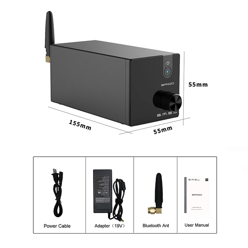 SMSL SA100 усилитель звука bluetooth 50 Вт + TPA3116D2 мощности цифровой Hi Fi аудио стерео