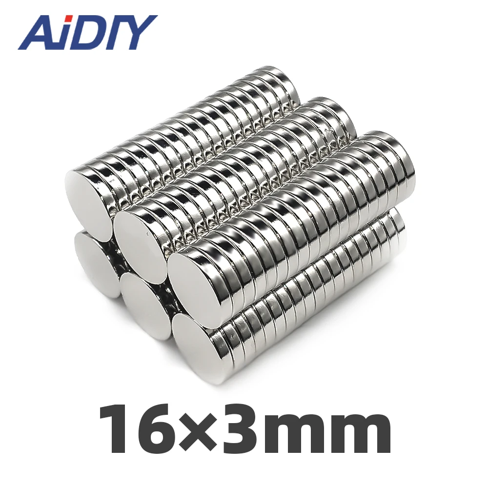 

AI DIY 10Pcs/lot 16 x 3mm N35 Round Neodymium Magnet Sheet Super Strong Powerful Rare Earth Magnets For Crafts Imanes Disc16*3mm