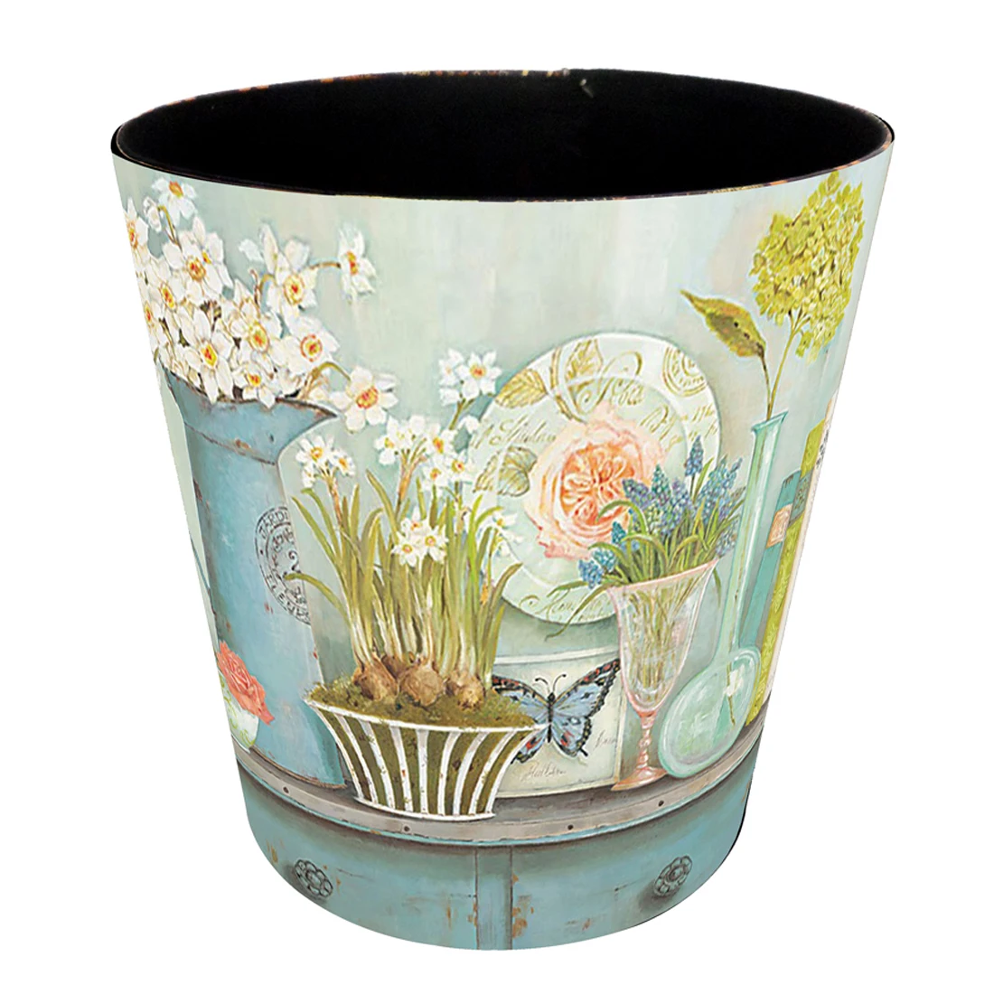 26 x 20 x 26cm 10L Waterproof Leather Trash Bin Waste Container Garbage Can- Vintage Gardening 1